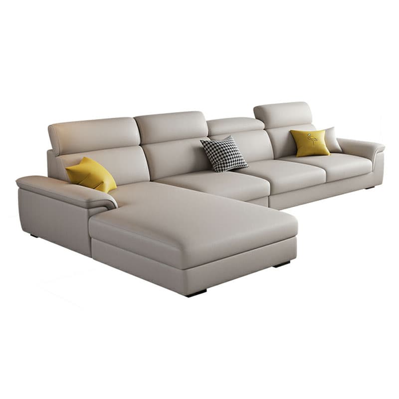 5-Seater Modish Left L-Shape Sofa Chaise with Natural Wood Frame - image 10