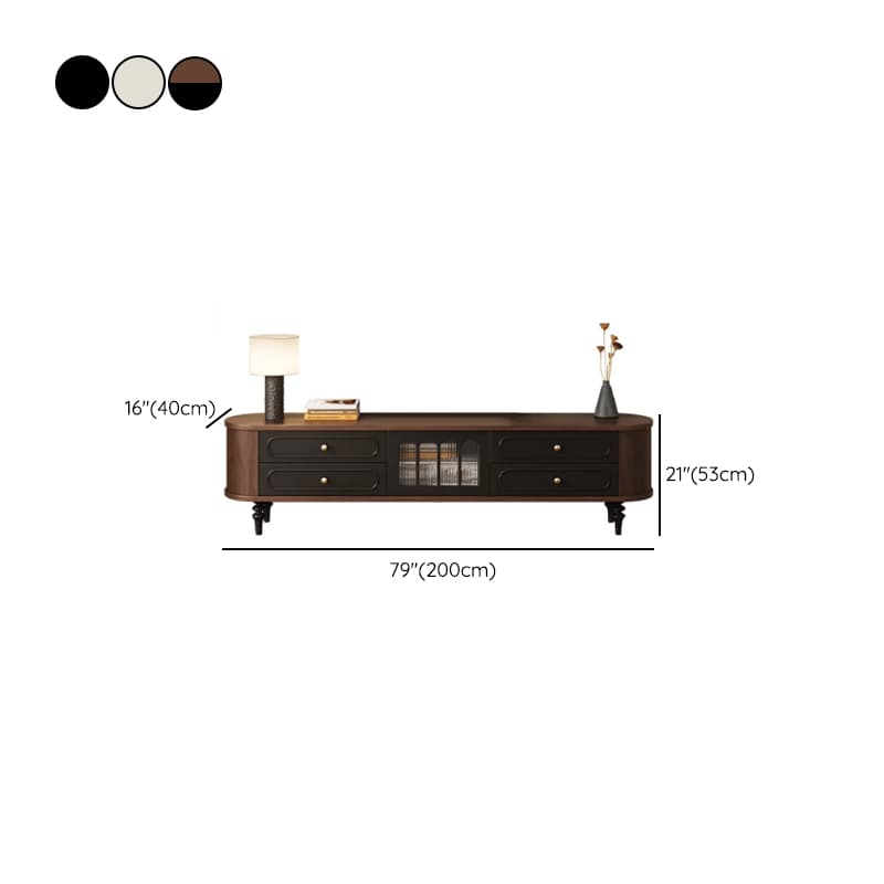 Modern Real Wood TV Stand with Shelf, 4 Drawers, Hutch, and Door - image 13
