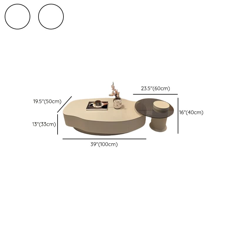 Double Nesting/Single Round/Irregular Accent Table for Living Room with Slate/Glass Tabletop in a Casual Style - image 20