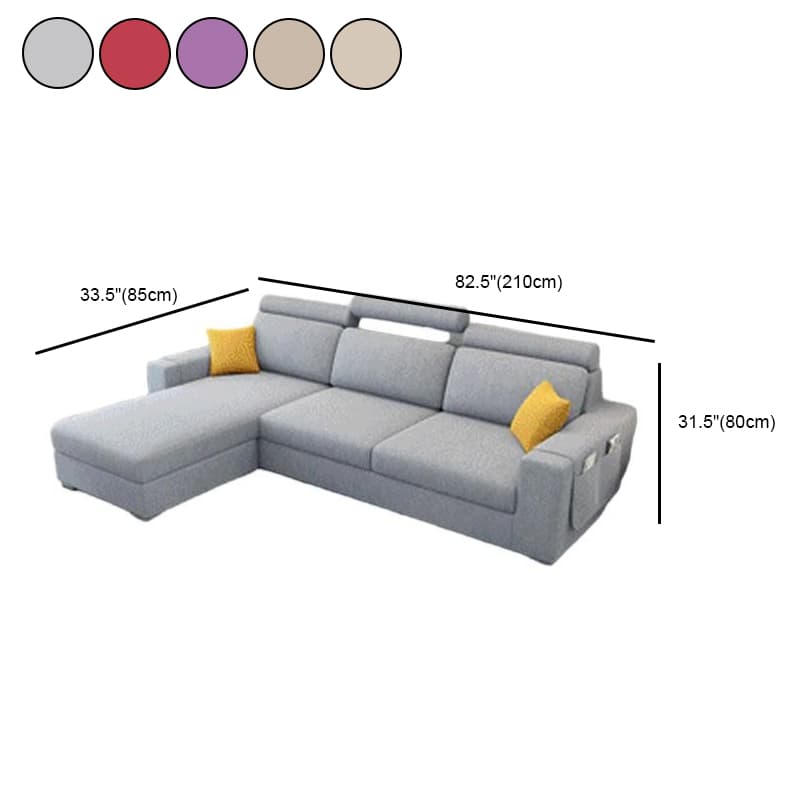 L-Shape Corner Sectional in Lavender/Olive Green/Beige with Left Hand Facing/Right Orientation - image 19