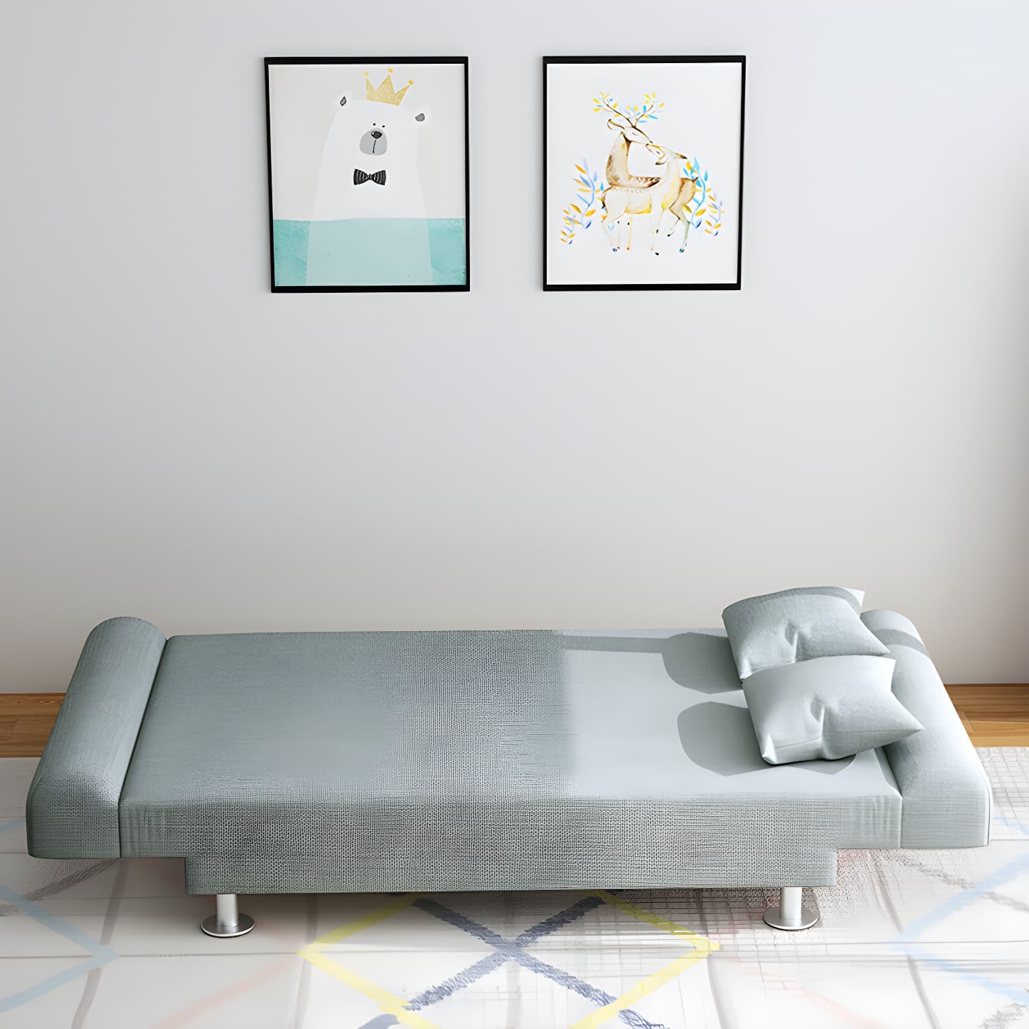 29.53"H Linen Armless Convertible Sleeper Sofa Bed for Living Room - image 15