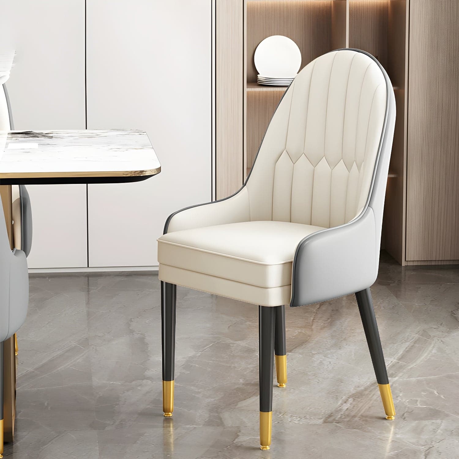 Dining Room Armless Dining Chair Parsons Faux Leather Dining Chair - image 5