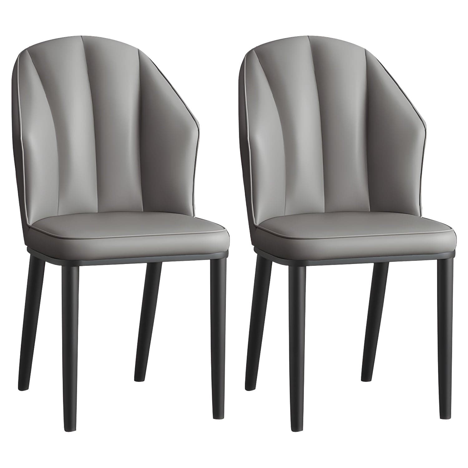 Glam Metal Dining Room Chairs Armless Upholstered Side Leather Chairs for Restaurant - image 4