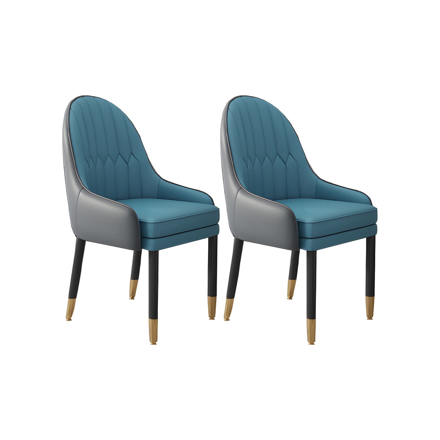 Faux Leather Dining Chairs Modern Parsons Arm Chair with Wood Legs - image 9