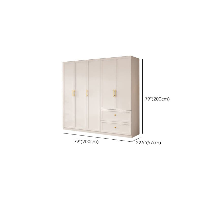 Simple Beige Engineered Wood Freestanding Armoire Cabinet with Soft Close Door, Clothing Rod & Interior Shelves - image 17