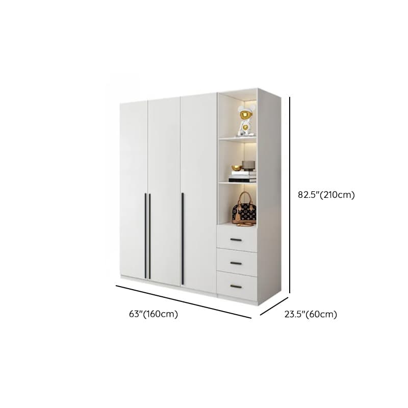 White Lumber Detached Wardrobe Closet with Soft Close Drawer, Door, Interior Shelves, and Clothing Rod - image 38