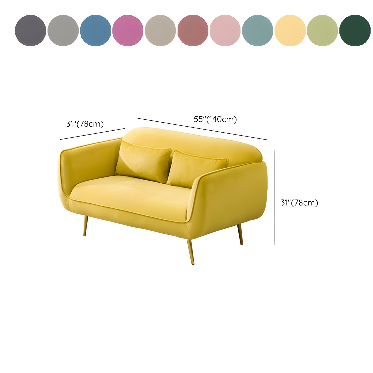 Glam Tight Back Loveseat with Flared Arm and Extra Pillows for Home and Apartment - image 32