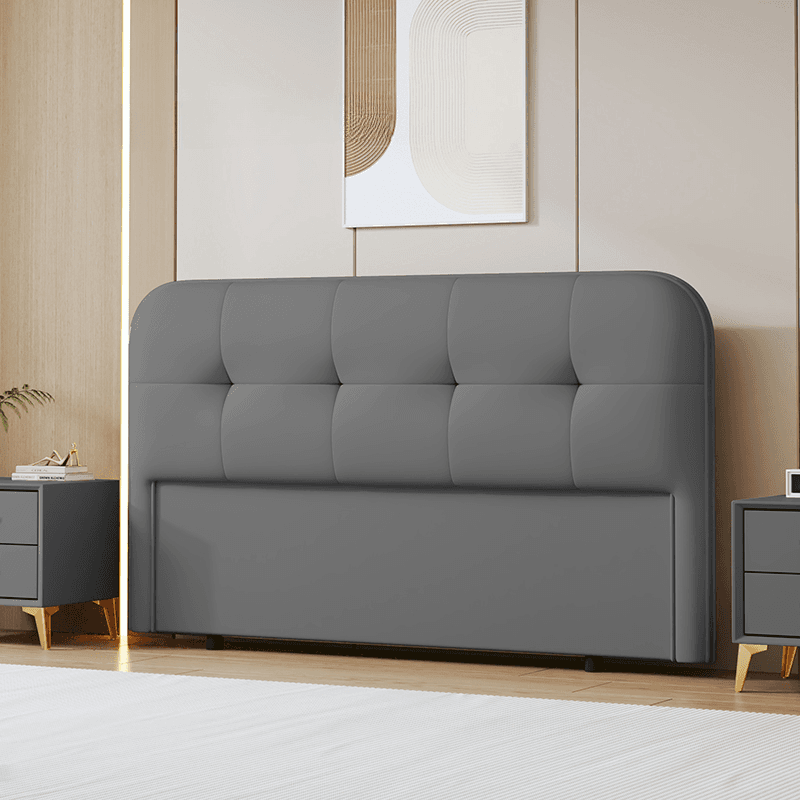 Modern Simple Style Panel Headboard with No Distressing, Piled Tufted Rectangle Design for King/Queen/Twin XL Bed, Featuring Sponge Upholstery and Standard Height