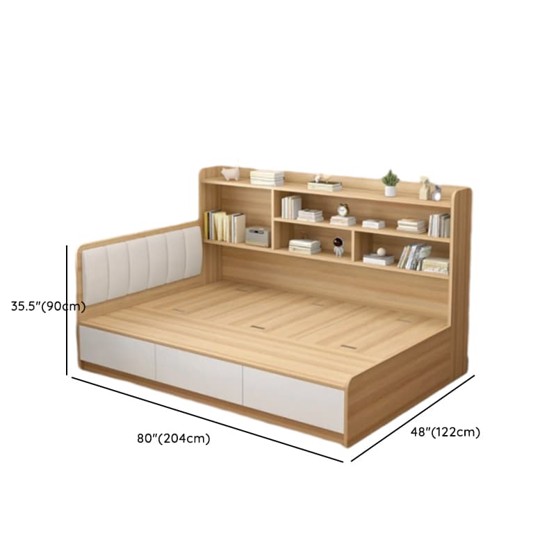 Unfinished Color Modern Tatami Bed with 3 Storage Boxes - image 8