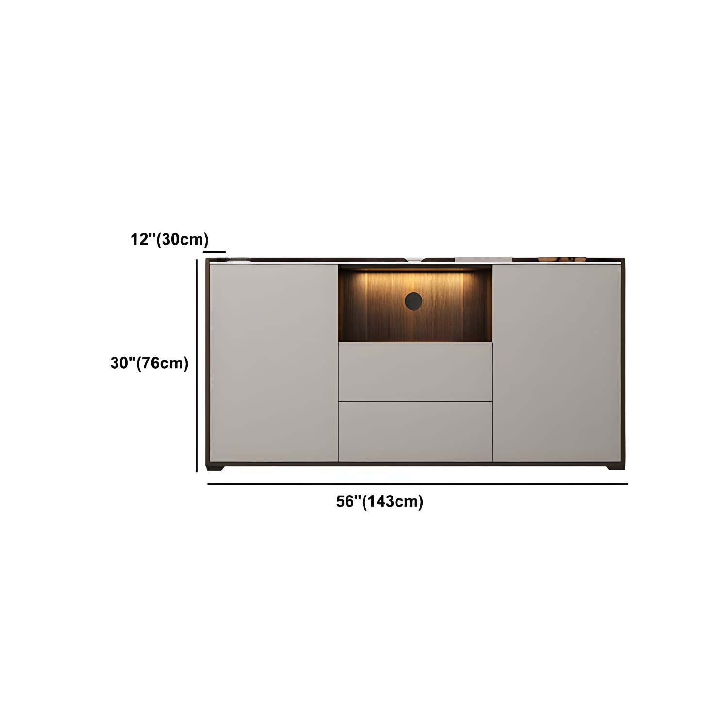 Contemporary Style Stone TV Stand 2 Doors and 2 Drawers TV Cabinet - image 31