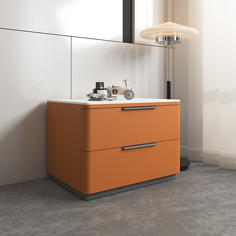 Modish 2 Tiers Stone Drawer Storage Bedside Table - image 10