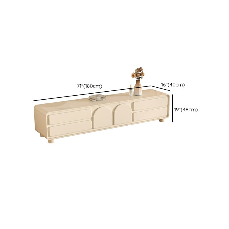 White Modern TV Stand with Low Height, 4 Drawers, 1 Cabinet and Legs - Full Assembly Needed - image 12