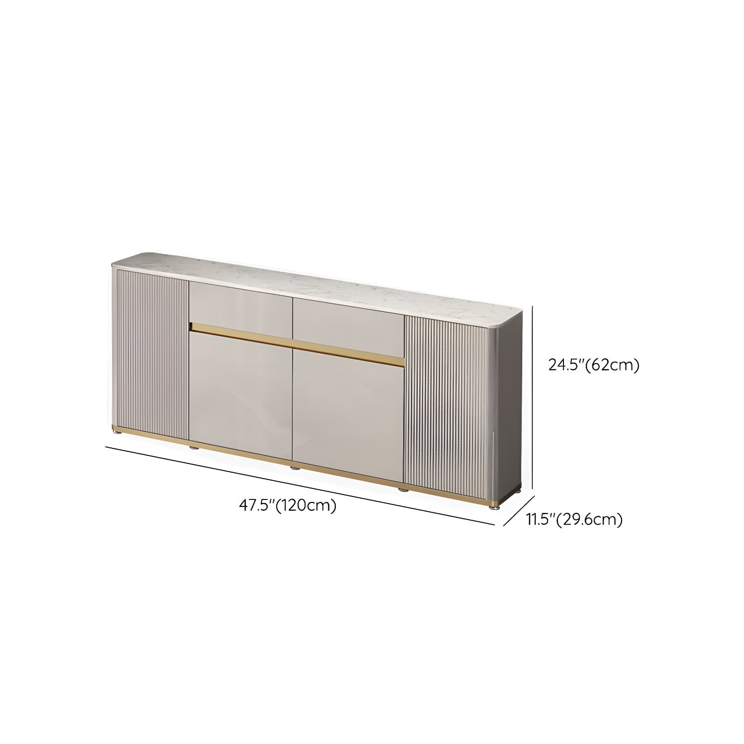 Contemporary Style Engineered Wood Buffet Stand Adjustable Shelving Credenza - image 21