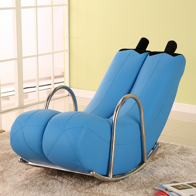 Stylish Silver Upholstered Rocking Chair with Track Arms - Modern Comfort - image 11