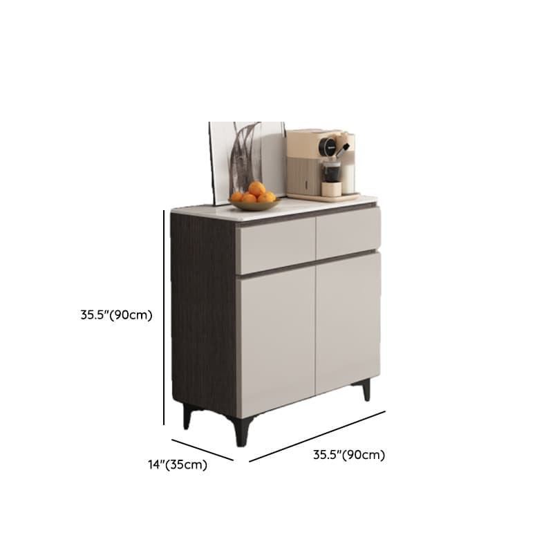 Modish Sideboard with 2 Drawers, 1 Shelf, Larder Storage, Sintered Stone Countertop, and 2/3 Doors - image 13