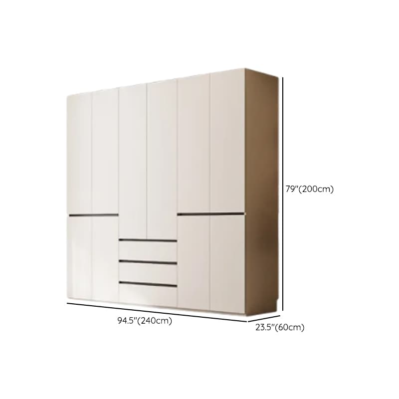 White Minimalist Laminate Independent Wardrobe Closet with Soft Close Drawer, Soft Close Door, and Interior Shelves - image 15