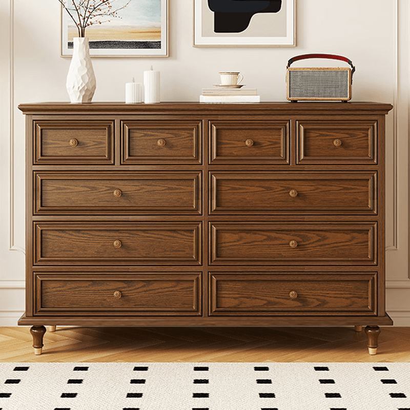 Trendy Raw Wood Console Dresser with 8/10/5 Drawers in Horizontal/Vertical Orientation - image 5