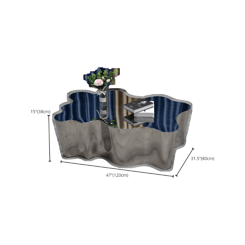 Silver Alloy Irregular/Circular-shaped Accent Table for Small Spaces - image 24