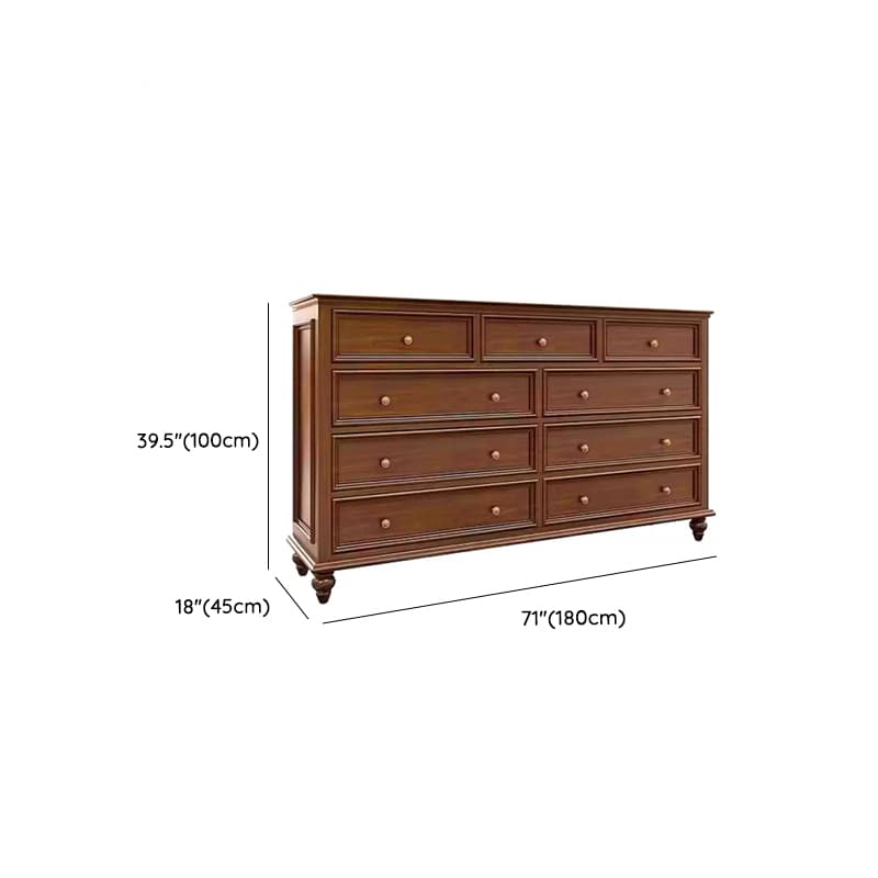 Cocoa Trendy Ash Wood Console Dresser/Semainier with 9/7/6 Drawers, Integrated Cable Management, Horizontal/Vertical - image 10