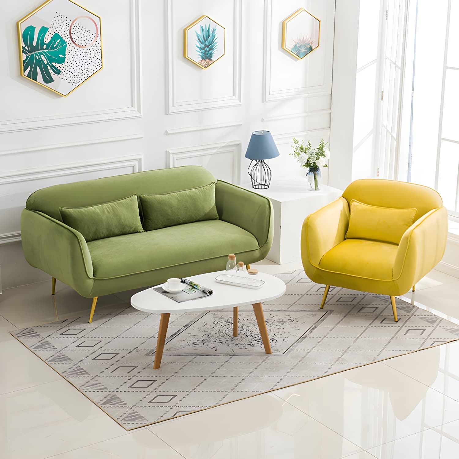 Glam Tight Back Loveseat with Flared Arm and Extra Pillows for Home and Apartment - image 21