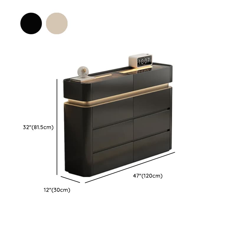 Minimalist Horizontal Console Dresser Illumination Light Timber 8 Drawers - image 14