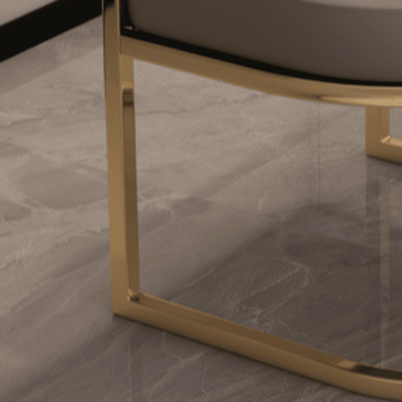 Minimalist Arm Chair with Cushioned Seat, Arms, Metallic Metal Legs, and Low Back - image 17