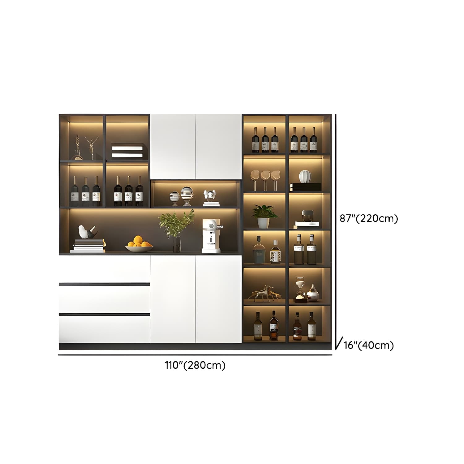 Living Room Modern Stone Sideboard Cabinet with Doors and Drawers - image 20