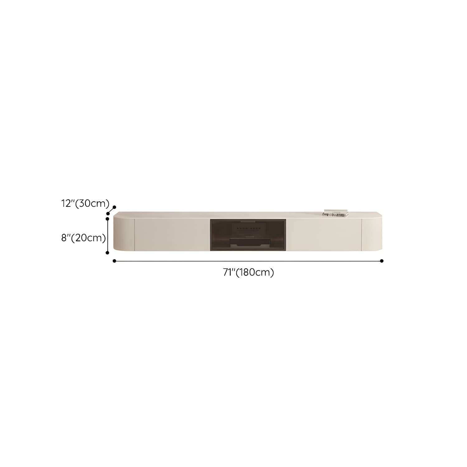 Contemporary Stone TV Stand Console White Floating TV Media Stand for Living Room - image 13