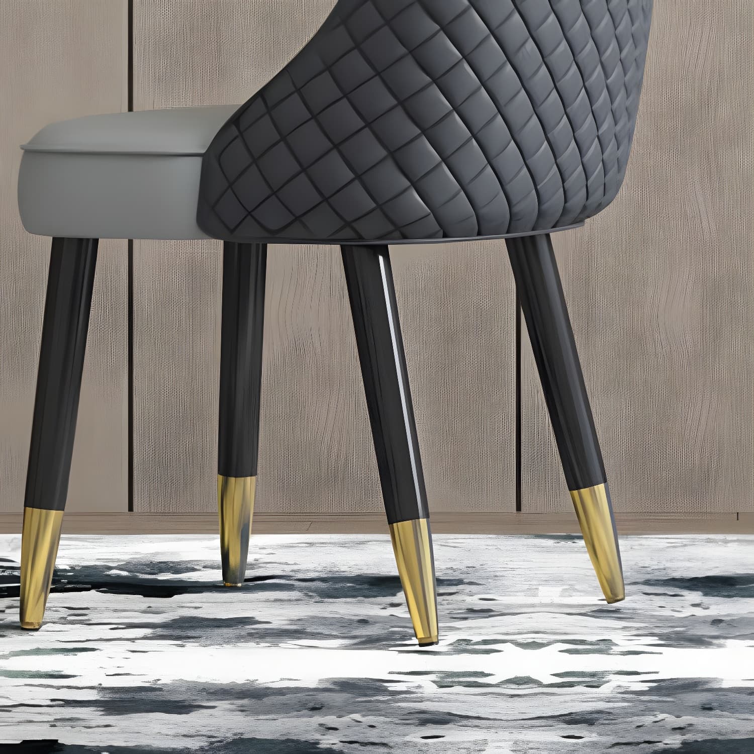 Industrial Style Dining Chairs Faux Leather Kitchen Chairs with Wood Legs - image 22