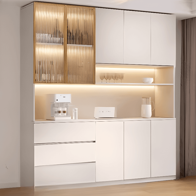 Trendy Sideboard with 3 Drawers, Cupboard, Wide/Standard/Narrow Sizes, 2/1 Shelves, Cabinets, and Glass-panel Door - image 5