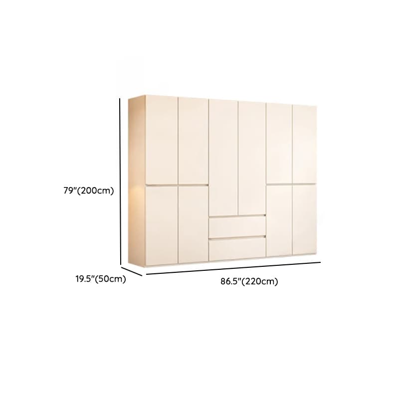 White Minimalist Wooden Independent Wardrobe Closet with 2 Drawers, Soft Close Door, and Interior Shelves - image 13