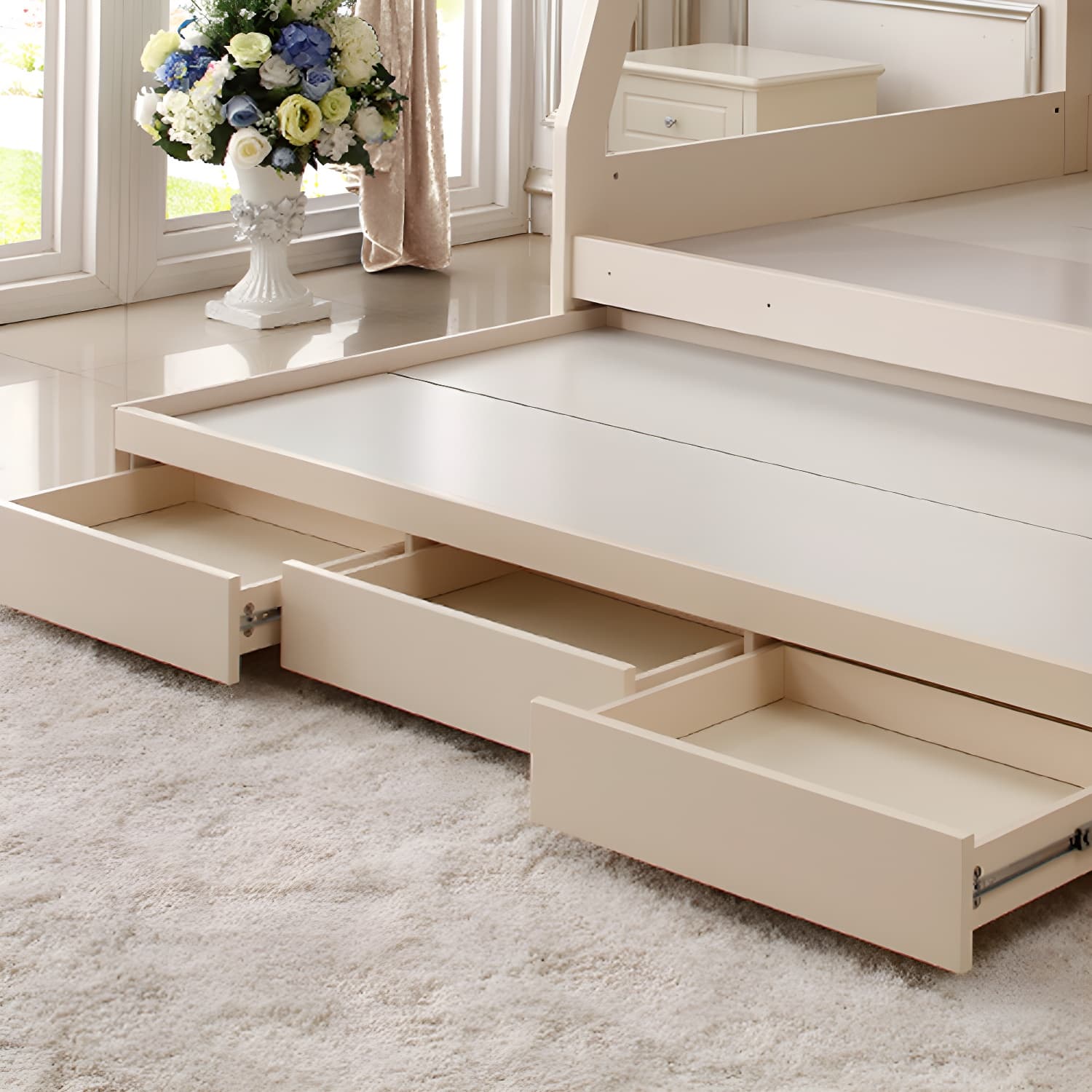 Solid Color Wood Bunk Bed Modern No Distressing Mattress Included Bunk Bed - image 8