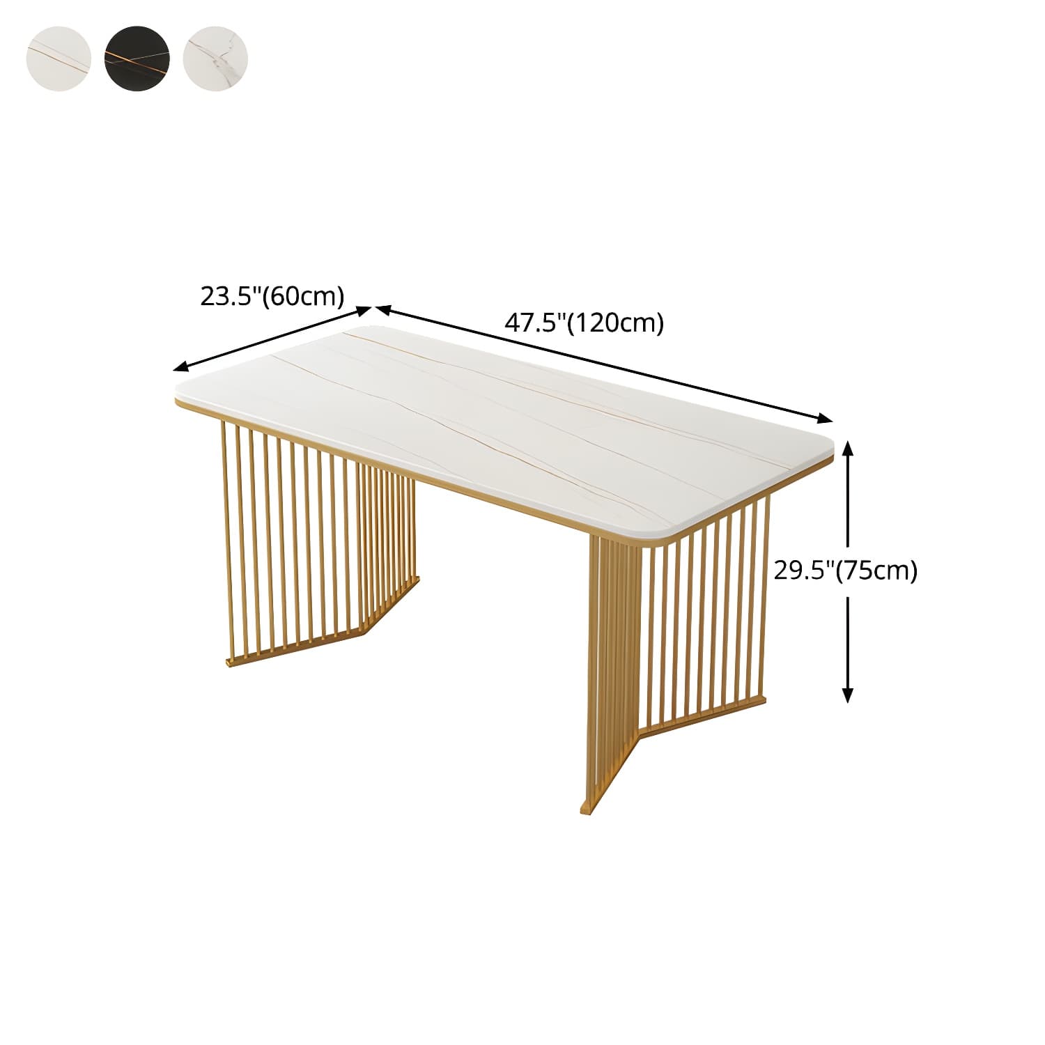 Sintered Stone Dining Table Traditional Luxury Gold Frame Table - image 13