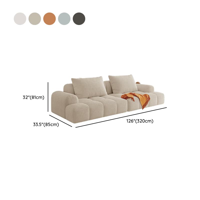 Modern Solid Color Tear Resistant Sofa Couch in Grey/Olive Green/Ivory, Seats 5 with 2 Pillows - image 16