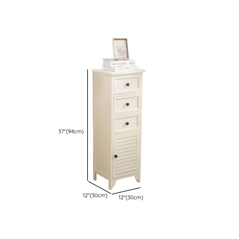 Rectangular Damp-proof Accent Cabinet with Storage Drawer, Closet, Glazed Door, Cabinet Knobs in Chalk/Brown/Wood Color - image 21