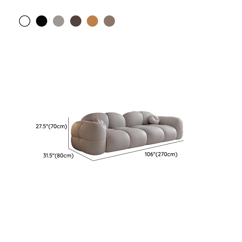 Trendy Solid Color Stain Resistant Standard Sofa in Grey/Taupe/Amber Color with Arm, 4-seater/Seats 3 and 2 Pillows - image 22