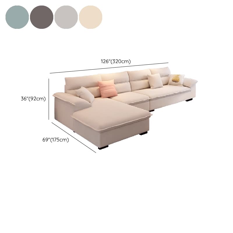 Modern Cotton and Linen L-Shape Sofa Recliner with Concealed Support - image 11