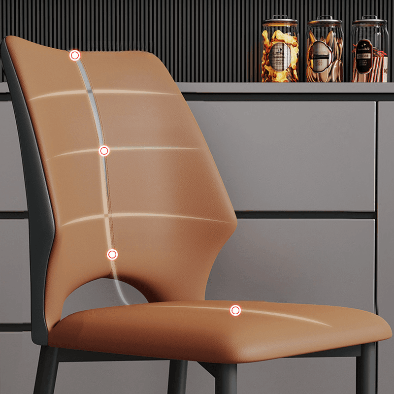 Trendy Winged-back Side Chair in Pu Leather with Midnight Black Alloy Legs, Secure and Stylish - image 12