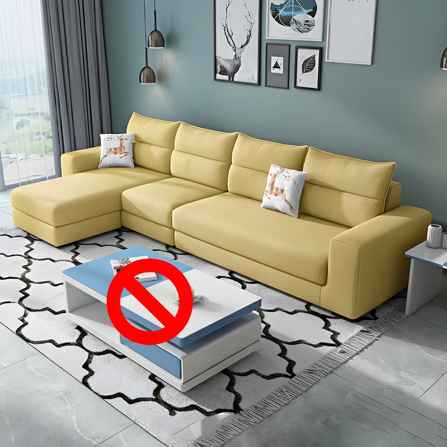 Modern Reversible L-Shape Sectional Sofa with Square Arm and Black Legs - image 12