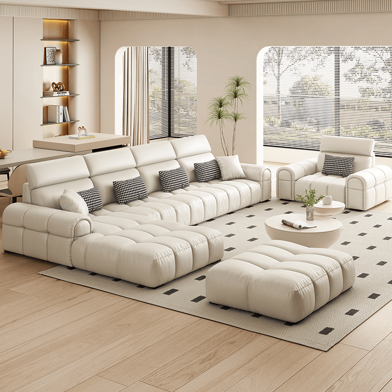 L-Shape/Straight Reversible/Horizontal Concealed Support Sofa Recliner/Sofa with Round Arm & Pine Frame