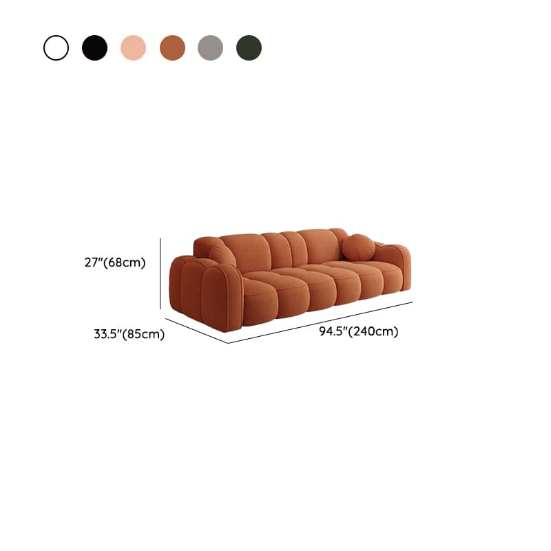 Modish Solid Color Standard Sofa Stain Resistant/Water Resistant Dove Grey/Apricot Color/Mocha with 2 Pillows & Armrest for 4 Person/3-seater - image 17