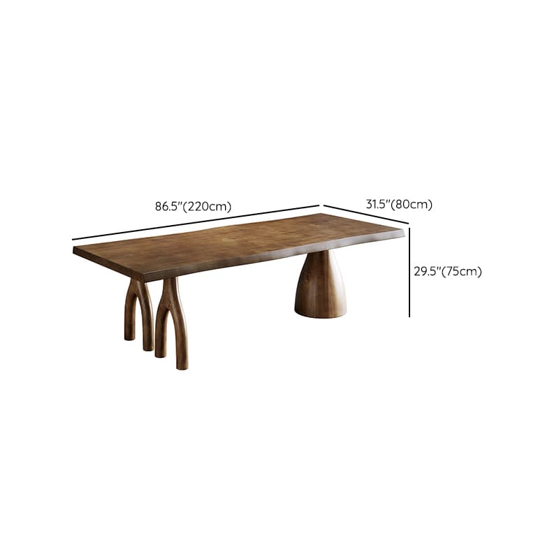 Amber Wood Pine Wood 3-Legged Dining Table Set - image 16
