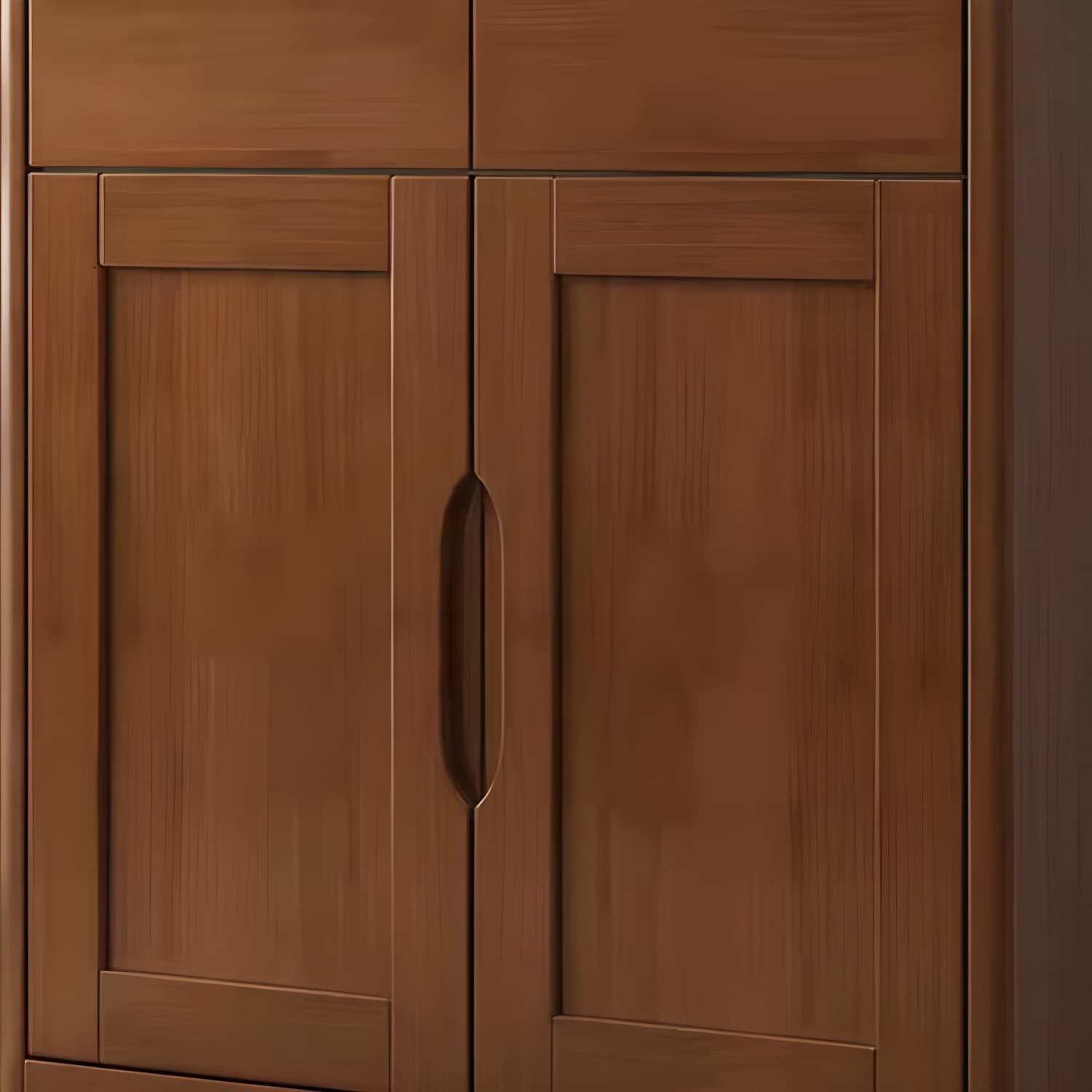 Mid-Century Cabinet with 2 Doors and 2 Drawers in Rubberwood - image 7