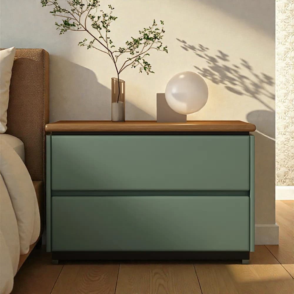 Modish 2 Tiers Drawer Storage Bedside Table with Laminate Countertop - image 31