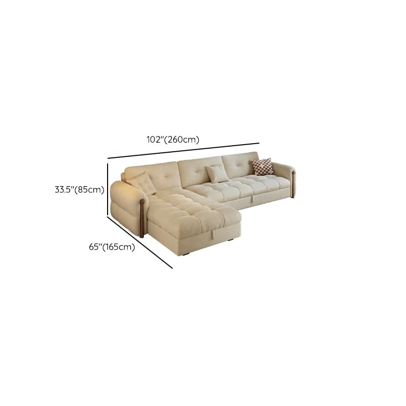 L-Shape/Straight Sofa/Sofa Chaise with Under-seat-storage, Left Hand Facing Orientation, Round Arm, and Button-tufted Details - image 7