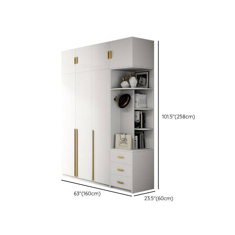 Simple Lumber White Wardrobe Armoire with Interior Shelves & Clothing Rack & Soft Close Drawer & Soft Close Door - image 27