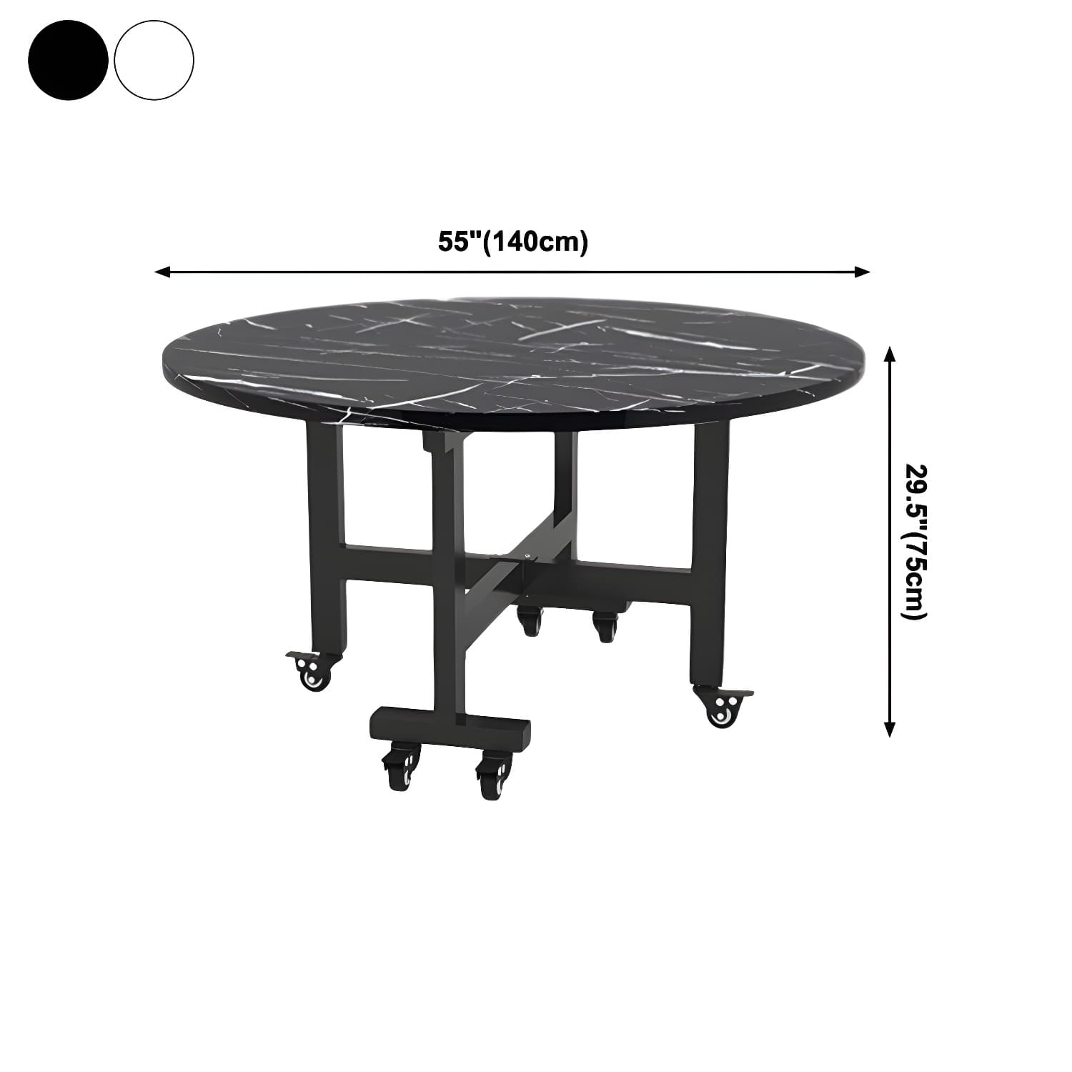Mid-Century Round Shape Table MDF Folding Standard Dining Table for Kitchen - image 11