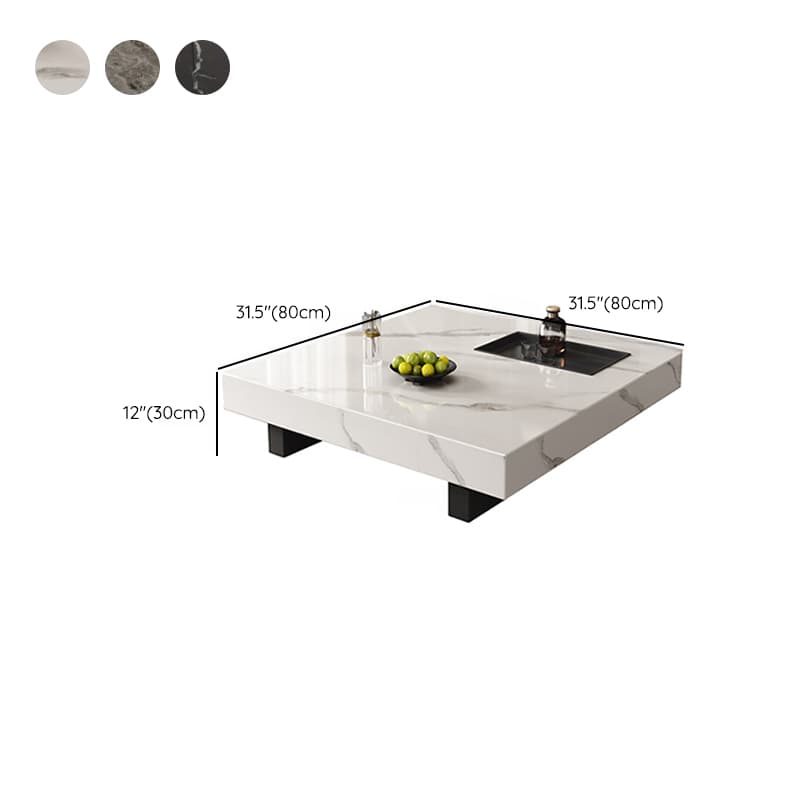 Sleek Sleigh Base Side Table with Geometric Square Top for Foyer Use - image 16