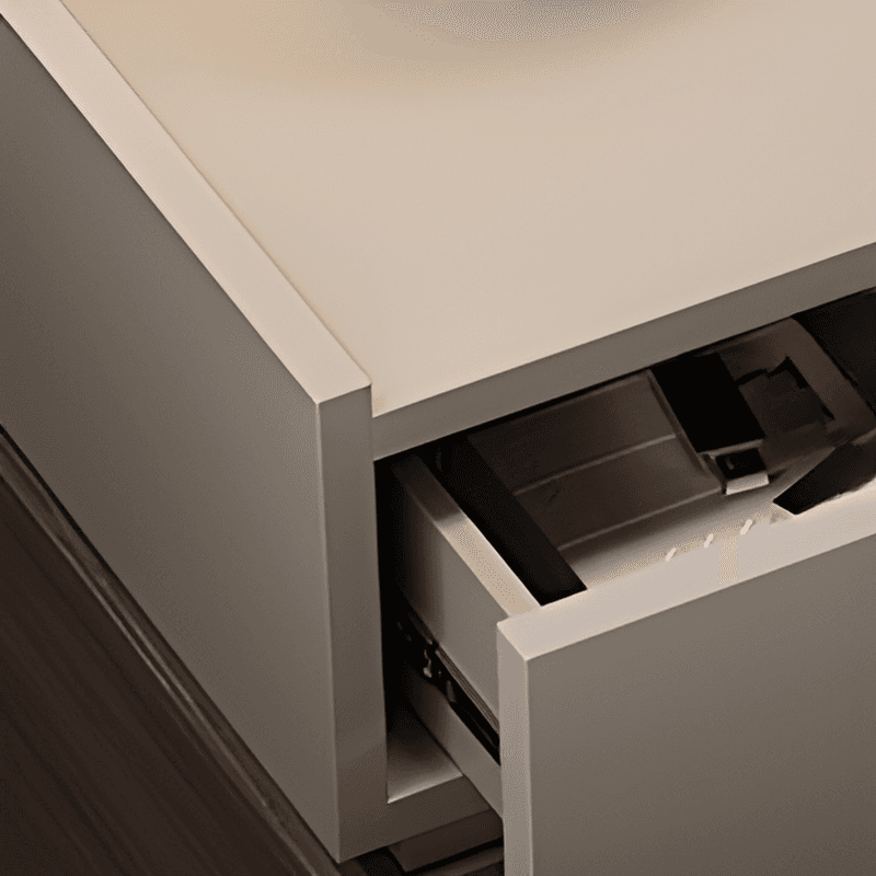 Organic Modern Nightstand With Drawer Organization Featuring 2 Drawers and Real Wood Countertop - image 13