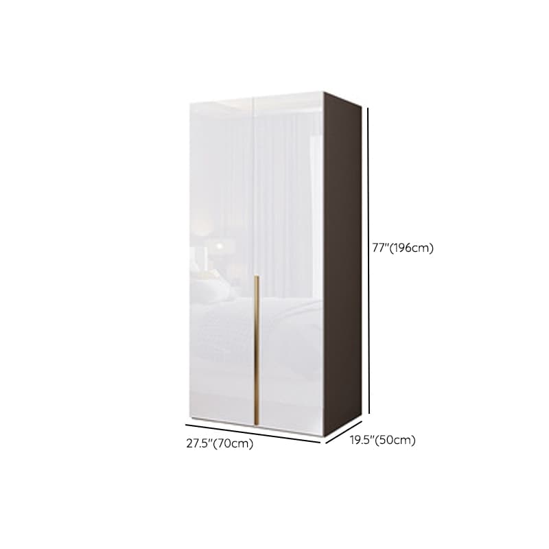 Simple Freestanding Cream Manufactured Wood Cabinet Armoire with Interior Shelves, Clothing Rod & Soft Close Drawer - image 20